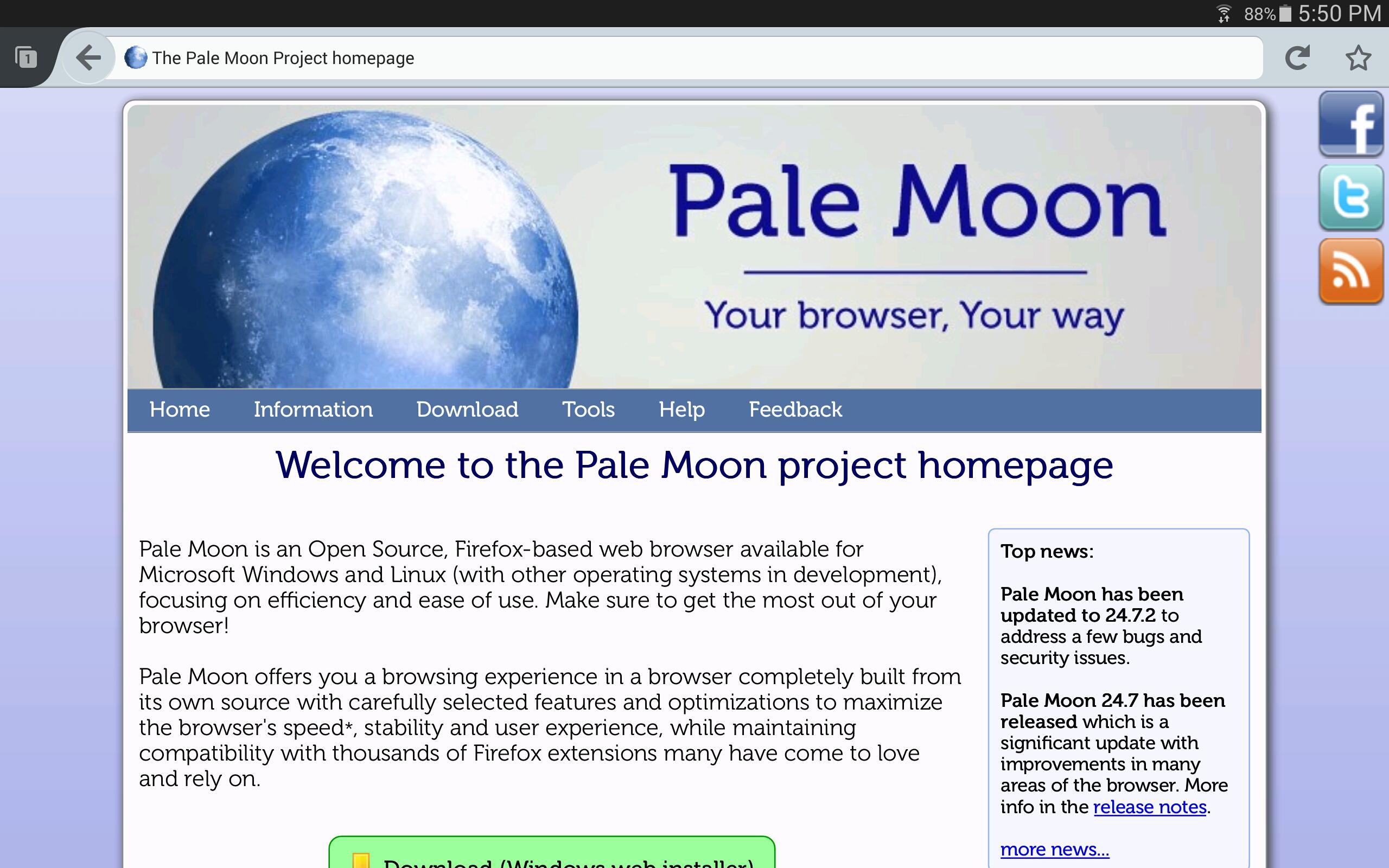 Pale Moon 32.2.1 instal