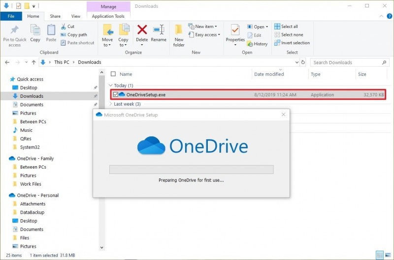 how to install onedrive for business windows 10